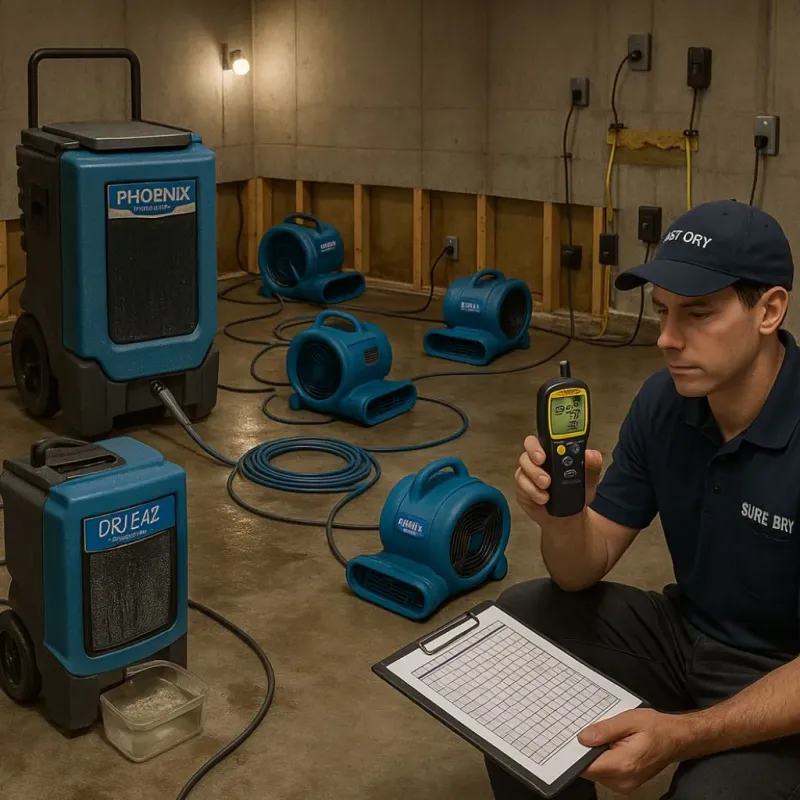 Structural Drying and Dehumidification process in Fircrest, WA